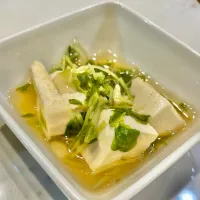 豆腐と豆苗のトロッと煮込み