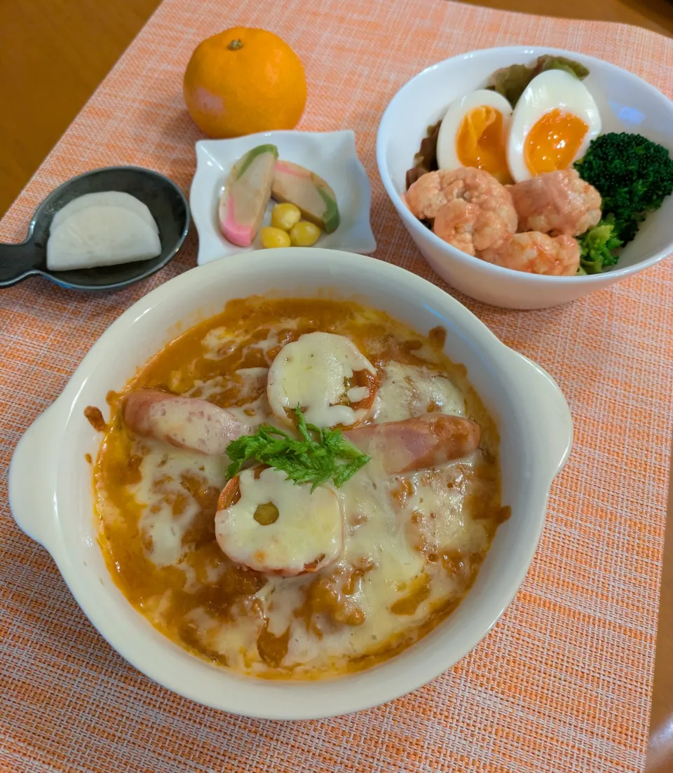 ☆ミラノ風ドリア　☆サラダ　☆かまぼこ＆銀杏　☆べったら漬|chikakoさん