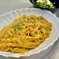 カニトマトクリームパスタ|ぎんさん