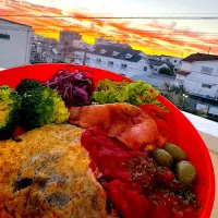 本日のLunch ❤️みんな〜綺麗な朝だょ😊休日を楽しんでね