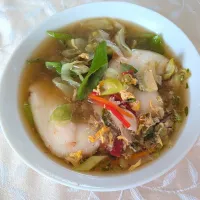 1/9のお昼ご飯　鍋のリメイク雑煮|卯月さん