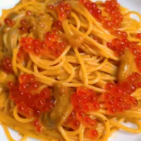 イクラと雲丹のパスタ