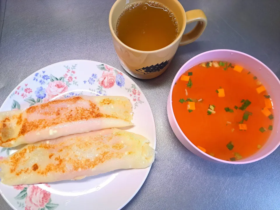 ハムチーズブリトーとチゲ風はるさめスープ|あゆなさん