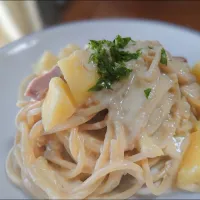 Spaghetti con patate, tonno e panna|kazaneさん