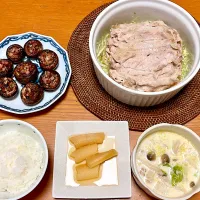 豚しゃぶポン酢&鶏肉と白菜のクリームスープ|マイさん