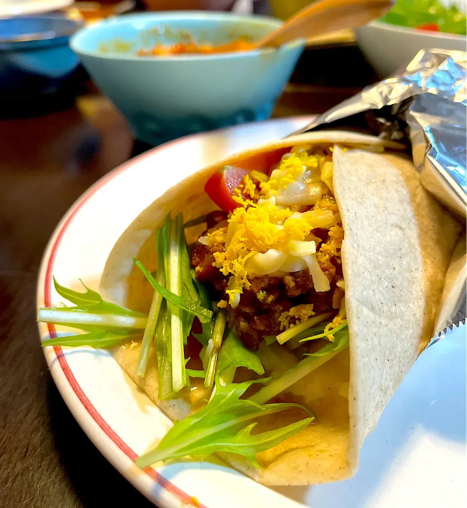 クリーミーポテトとミートソースのトルティーヤ|DKさん