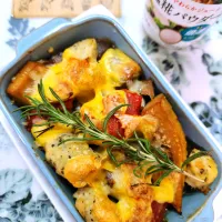 🔷筑前煮🍅🧀🌿リメイク焼き🔷|@きなこさん