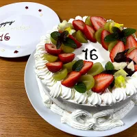 ＊娘ちゃん16歳お誕生日ケーキ🎂🎉＊|＊抹茶＊さん