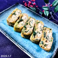 大根葉としらす入りだし巻き玉子|オーロラさん