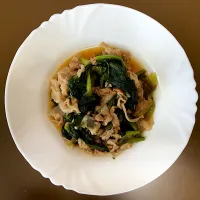 HOME 豚肉小松菜炒め| ばーさんさん