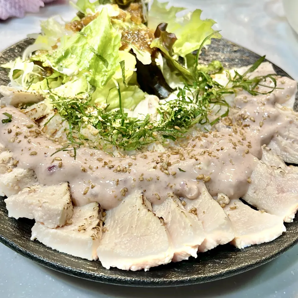 鶏ハム。梅ソース掛け|ぎんさん