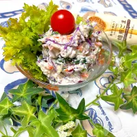 胡麻豆腐のサラダ風白和え|ぷーはるひゅうさん