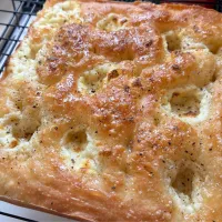 高加水のはちみつクリチ入りフォカッチャ|みほままこさん