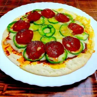 チョリソサラミのピザ|ももさん