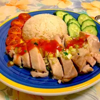 自己流、シンガポール風海南チキンライス|カウボーイさん