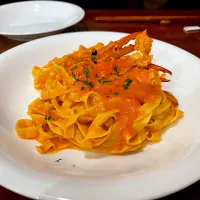 渡り蟹のトマトクリームソース　自家製パスタ|こいちさん