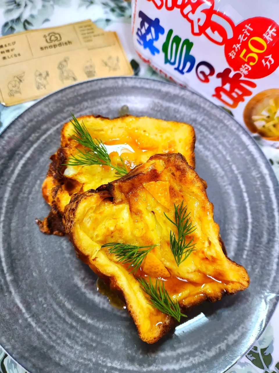 🔷oil不要🧀チーズブレッドdeみそ味フレンチトースト🍞🔷|@きなこさん