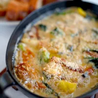 鱈とネギのゴルゴンゾーラチーズグラタン