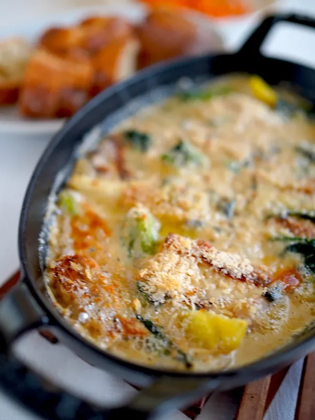 Snapdishの料理・レシピ写真:鱈とネギのゴルゴンゾーラチーズグラタン｜季節を楽しむ！冬野菜を食べよう♪