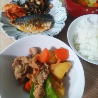 フライパン肉じゃが、鯵ソテー、ひじきの煮物| ちゃいさん