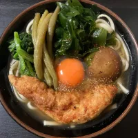 ささみの唐揚げうどん|まちゃさん