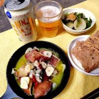 【主菜】牡蠣と椎茸のアヒージョ|シュビラさん