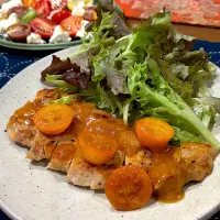 ポークソテー　金柑醬ソースで