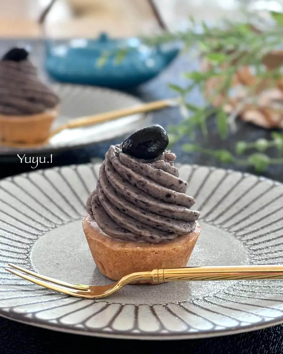 黒豆煮でモンブラン|ゆーこどんさん