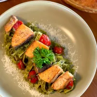 Yummy Grilled Salmon Pesto Pasta 🐟🍝💚🤤|An'leeさん