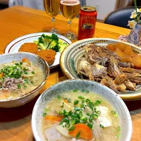 豚汁　鯛のアラ煮|じゅんさんさん