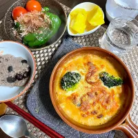 1/13晩ご飯：鯖のトマトクリームグラタン|ななみんさん