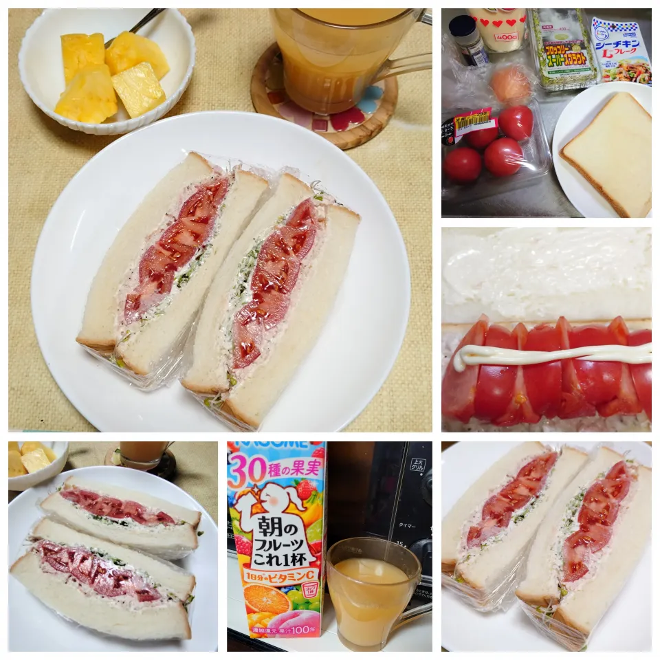 うたかた。さんの料理 トマトとツナのサラダサンド|うたかた。さん