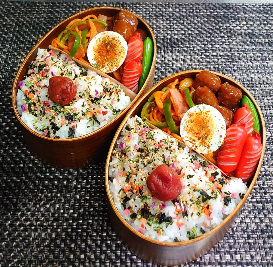 母とムスコのラブラブおソロ♪イシイのおべんとクンミートボール弁当|からあげビールさん