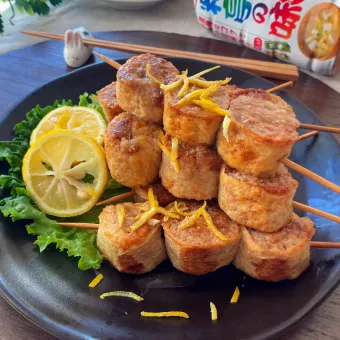 Snapdishの人気料理写真:ロール油揚げde味噌串焼き