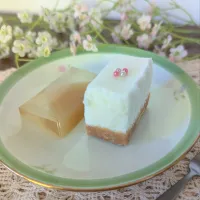 お正月のスイーツセット！富士山羊羹とマシュマロヨーグルトケーキ♡|ちょこさん