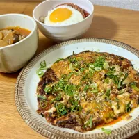豆腐チヂミとユッケジャンスープ|ふくすけ食堂さん
