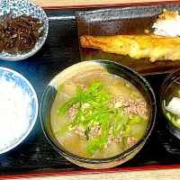 大根と九条ねぎのそぼろ煮定食|銀蔵じいちゃんさん