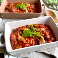 牡蠣とマッシュルームのトマト煮|ゆーこどんさん