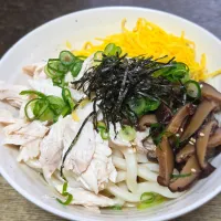 パパ作🥸鶏スープ混ぜうどん|ぱんだのままんさん