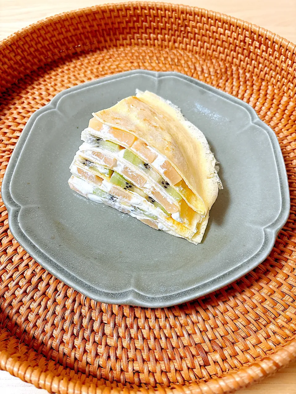 生地余ったのでキウイと黄桃バージョン|みゅうれおさん