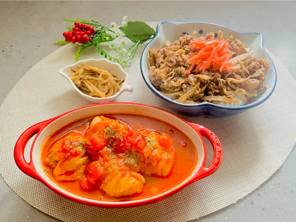 「豚肉の白菜ロールトマトソース煮」|バシュランさん