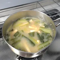 小松菜と油揚げのみそ汁|しまだ ちえこさん