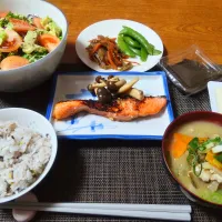 初の塩麹焼鮭| ななさん