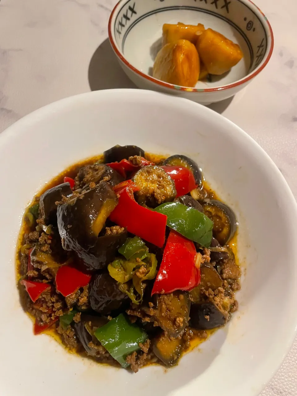 今夜は麻婆茄子と里芋煮|めんちゃんさん