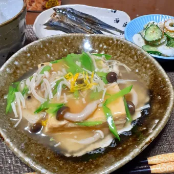 Snapdishの人気料理写真:厚揚げのキノコ餡掛け～✴️