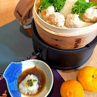 シンプル蒸籠蒸しをおろしポン酢で