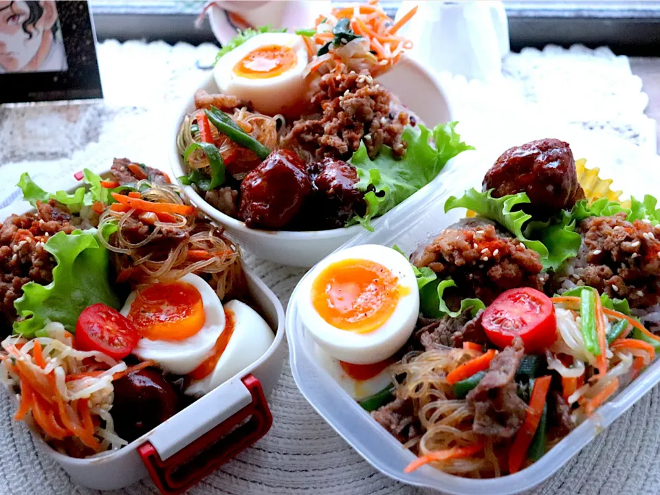 肉味噌おにぎり弁当|やまおんなさん