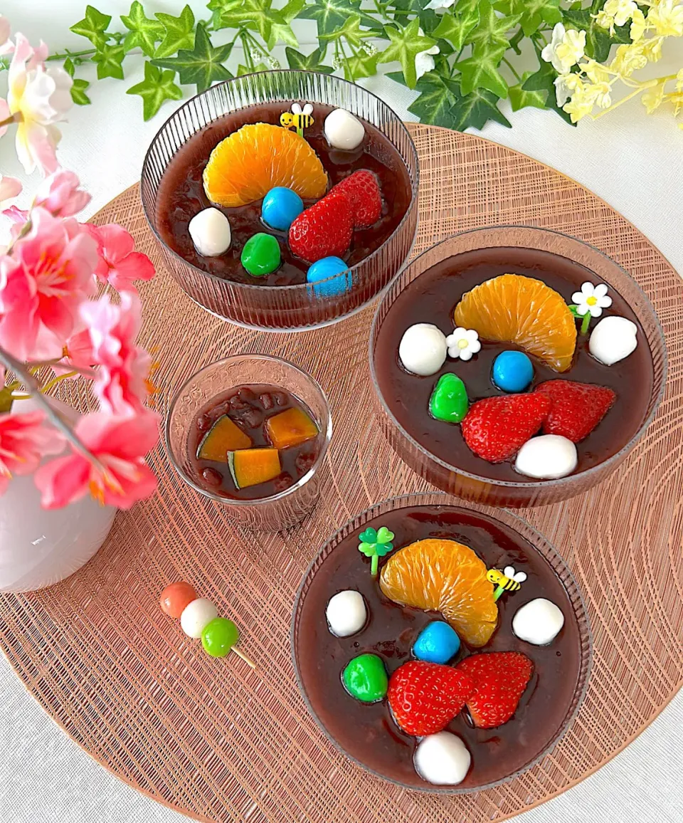 あんみつ水羊羹＆ミニかぼちゃぜんざい|akkiyさん