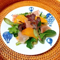頂いたデコポンと生ハムのサラダ|みゅうれおさん