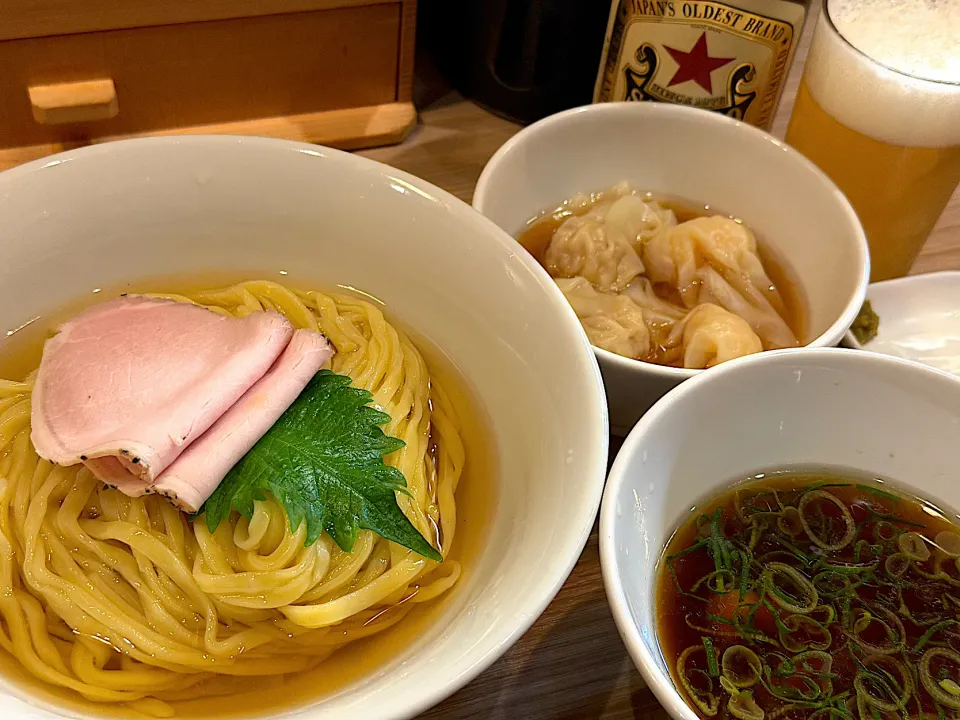 昆布水つけ麺二種のワンタン　@支那蕎麦澤田　新宿御苑前|KimaLABOさん
